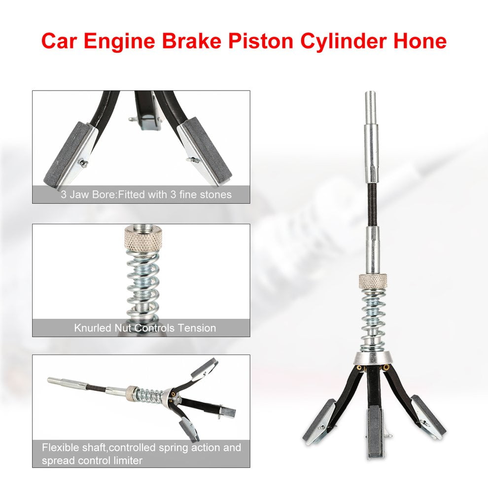 MASO Adjustable Cylinder Hone Deglazer Car Engine Brake Cylinder Hone Stones Flexible Shaft 19mm to 64mm Honing Tension